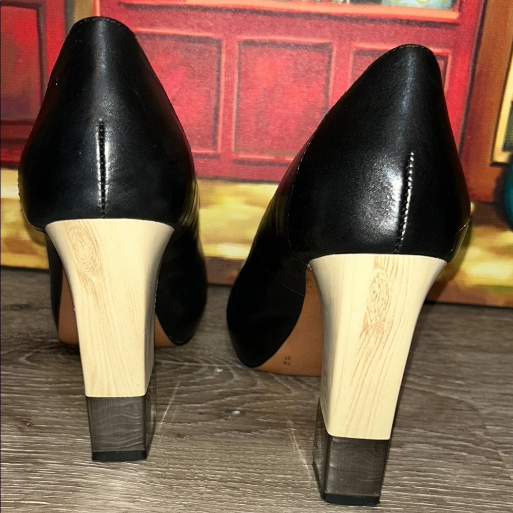 BCBGeneration Black Peep-Toe Stiletto Heels - Picture 8 of 15
